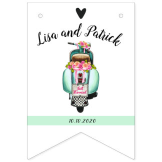 Boho Roller Hochzeitsfeier Wimpelkette