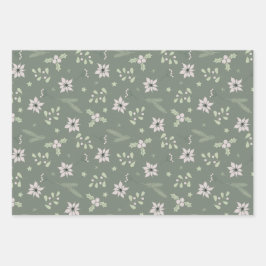 Boho Romantic Rustic Merry Christmas Geschenkpapier Set