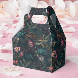 Boho Romantische rosa und grüne dunkle Blüten Geschenkschachtel