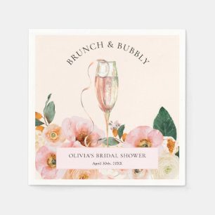 Boho-Rosa Blumen-Brunch & Sprudelndes Serviette