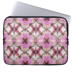 Boho Rosa Blumenmuster Laptopschutzhülle