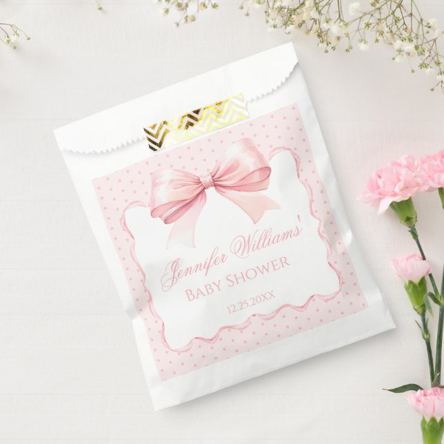Boho rosa Bugband Punkt Mädchen Dusche Geschenktütchen (Versiegelt)