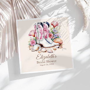 Boho Rosa Cowgirl-Stiefel für Strandhochzeiten Bra Serviette