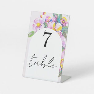 Boho Rosa Florale Wasserfarbe Modern Sockelschild