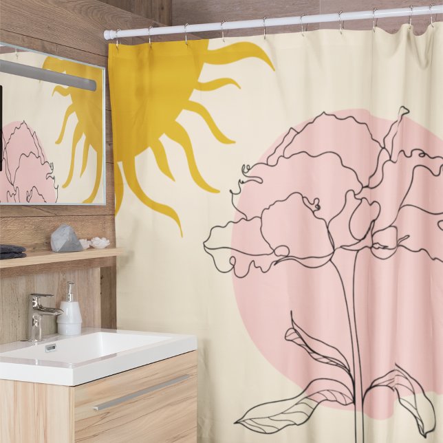 Boho rosa Rose und Sonne Duschvorhang (Von Creator hochgeladen)