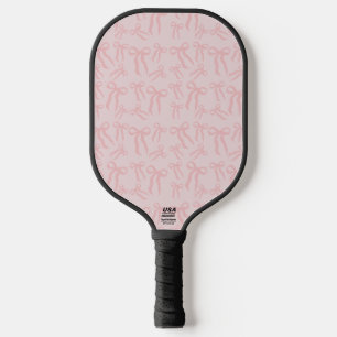 Boho-Rosa-Schleifen-Muster auf Puder-Rosa Pickleball Schläger