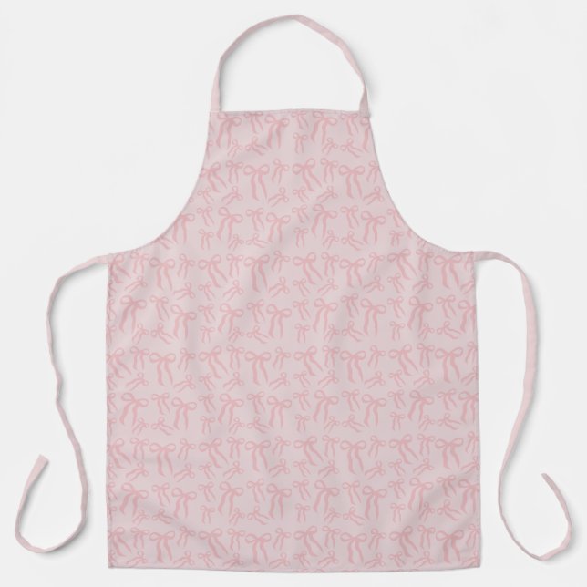 Boho Rosa Schleifen Muster auf Puder-Rosa Schürze (Vorderseite)