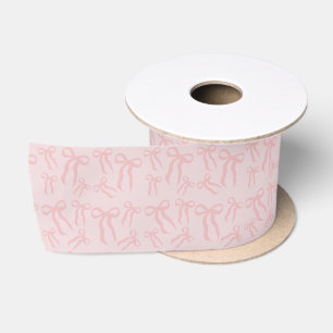 Boho-Rosa-Schleifenmuster auf Puder-Rosa Satinband