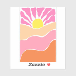 Boho rosa und orange Sonnenuntergang  Aufkleber