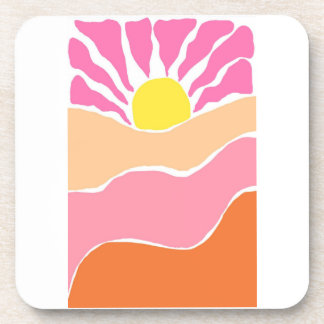 Boho rosa und orange Sonnenuntergang  Getränkeuntersetzer