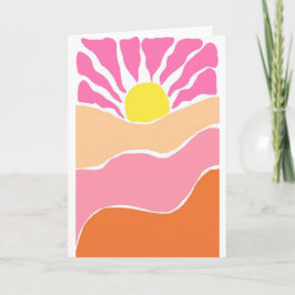 Boho rosa und orange Sonnenuntergang  Karte