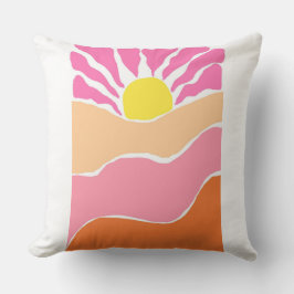 Boho rosa und orange Sonnenuntergang  Kissen