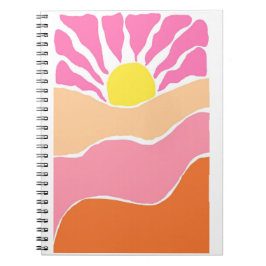Boho rosa und orange Sonnenuntergang  Notizblock