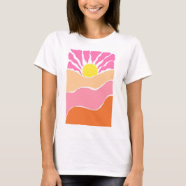 Boho rosa und orange Sonnenuntergang  T-Shirt