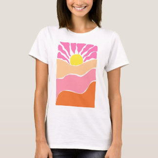 Boho rosa und orange Sonnenuntergang  T-Shirt