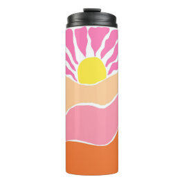 Boho rosa und orange Sonnenuntergang  Thermosbecher