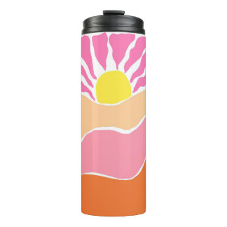 Boho rosa und orange Sonnenuntergang  Thermosbecher