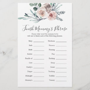 Boho Rose Baby Shower beenden Mommy's Phrase