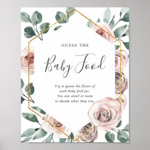 Boho Rose Babydusche raten das Babynahrung Poster