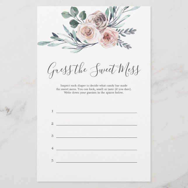 Boho Rose Babydusche schätzt das süße Chaos (Vorderseite)