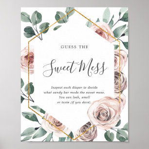 Boho Rose Babydusche schätzt das süße Mess-Poster Poster