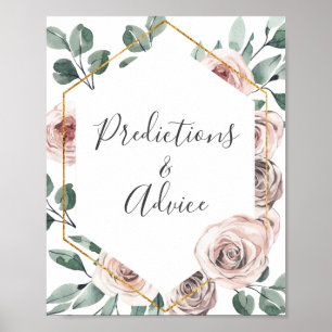 Boho Rose Babydusche Vorhersage und Anleitung Unte Poster