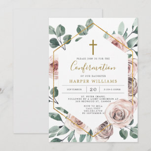 Boho Rose Bestätigung Einladung