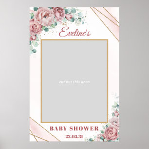 Boho-Rosé-Blush-Rosen-Gold-Babyshower-Fotorequisit Poster