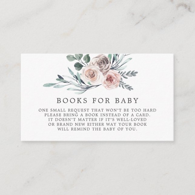 Boho Rose Books for Baby Shooting Card Begleitkarte (Vorderseite)