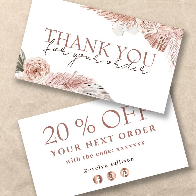 Boho Rose danken Discount Card (Von Creator hochgeladen)