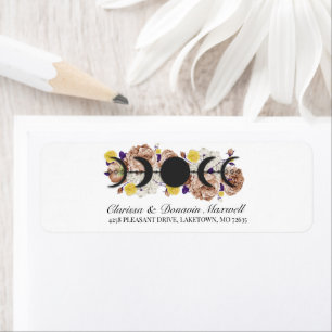 Boho Rose Floral Moon Phase Rückgabeadresse