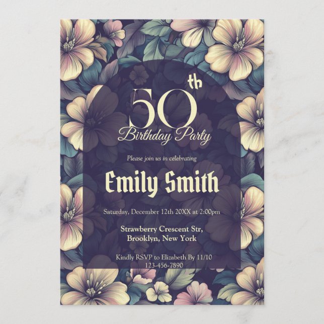 Boho Rose Flower First Birthday Gift Einladung (Vorderseite)