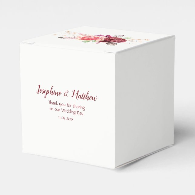 Boho Rose fühlen Lights Wedding Geschenkschachtel (Vorderseite)