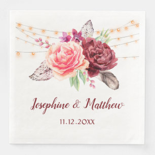 Boho Rose fühlen Lights Wedding Serviette