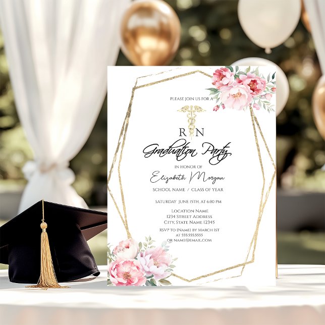 Boho Rose Gold Frame RN Kuriergruppe Einladung (Von Creator hochgeladen)