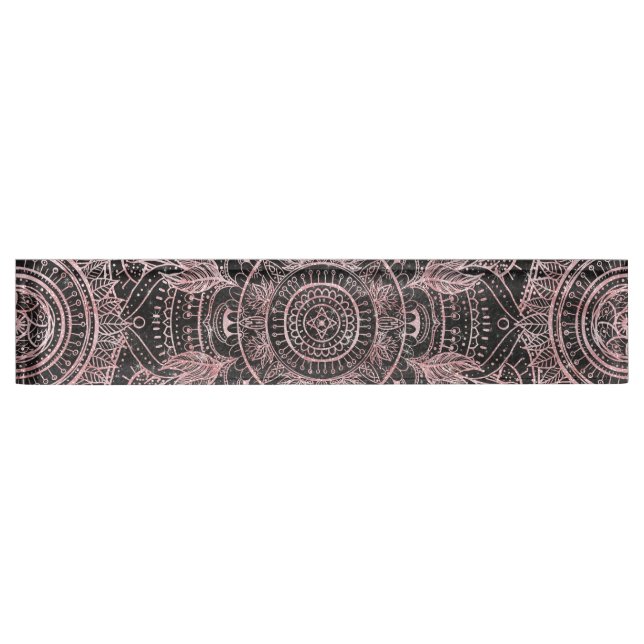 Boho Rose Gold Gray Mandala Elegantes Design Namensplakette (Vorderseite)
