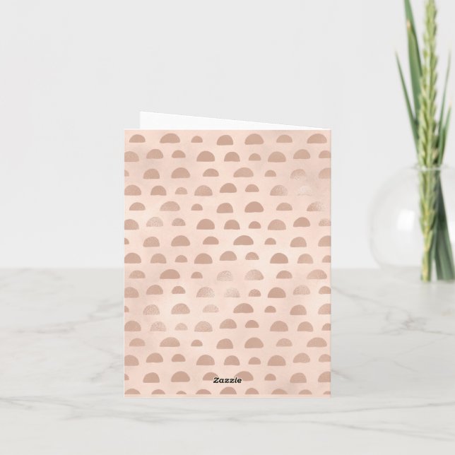 Boho Rose Gold Shapes Abstrakt (Rückseite)