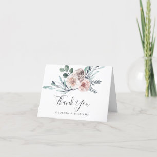 Boho Rose Hochzeit Danke Karte