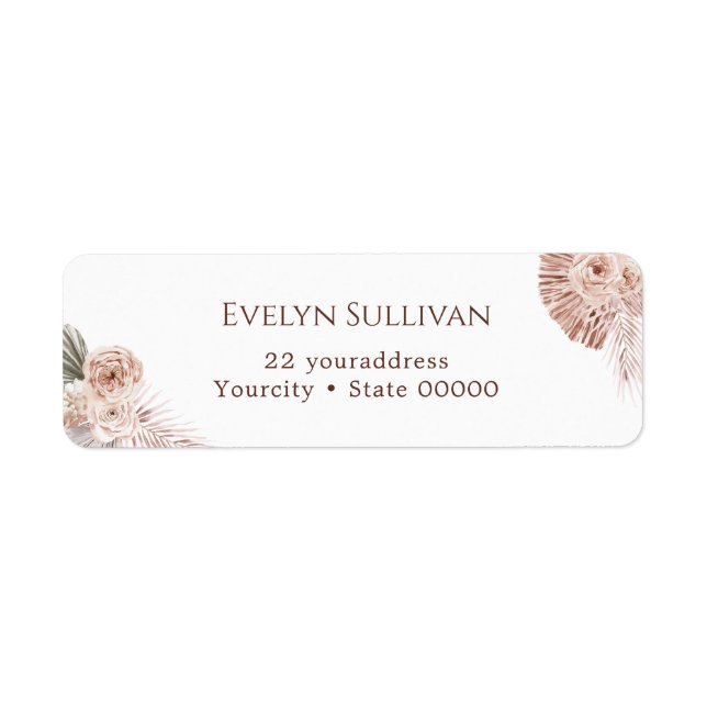 Boho-Rose-Rücksendeadresse (Vorne)