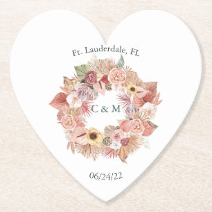 Boho Rose-Tone Floral Collage2 Paper Untersetzer