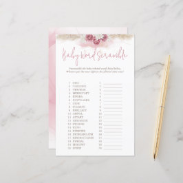 Boho Rose Word Scramble Animals Baby Showspiel