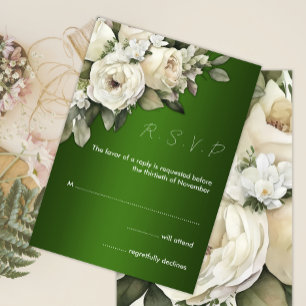 Boho-Rose zu Emerald Green Wedding RSVP Einladung