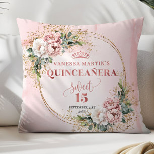 Boho Roségold Blumen Grün Perfektes Geschenk 15. Kissen
