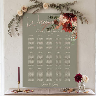 Boho-Rost- und neutrale Herbst-Blumen-Hochzeit in  Poster