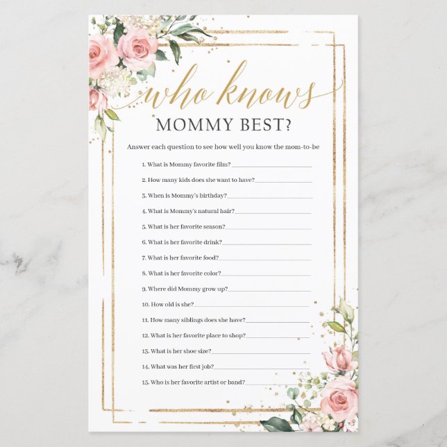 Boho rot Rosa Blütengold, der Mami am besten kennt (Vorderseite)