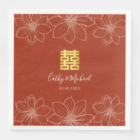 Boho rote moderne Blumenhochzeit in China