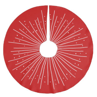 Boho Roter Burg Polyester Weihnachtsbaumdecke