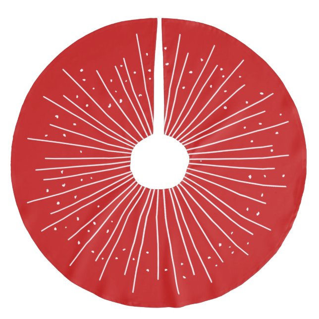 Boho Roter Burg Polyester Weihnachtsbaumdecke (Vorderseite)