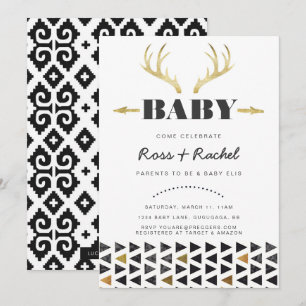 Boho Rotwild-Babyparty-Einladung Einladung