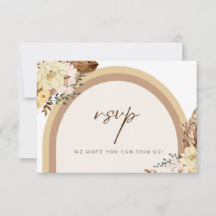 Boho RSVP-Karte Blendneutrale Farbenverschlusskart RSVP Karte
